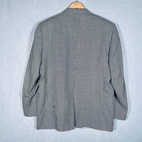 Jack Victor Blazer Mens 46R Gray Wool Union Made Houndstooth Jacket - Picture 10 of 15